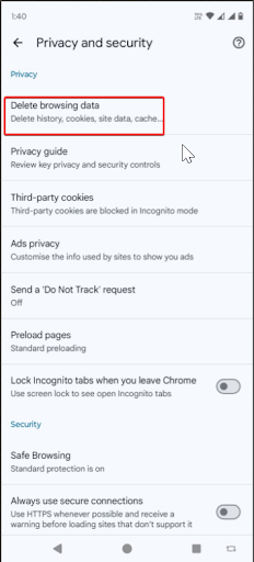 Solution No 6 Get Rid of Browser Cache and Clear Cookies on Android